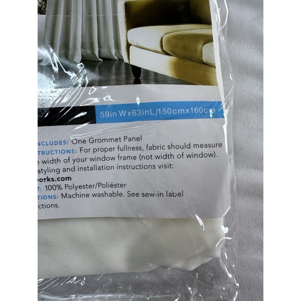 New Curtainworks  one grommet panel Sheer Curtain Panel,  59"w 63"L  VOILE - Picture 3 of 4
